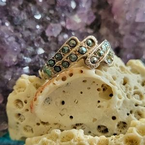 Sterling Marcasite ring, with blue marcasite stones.